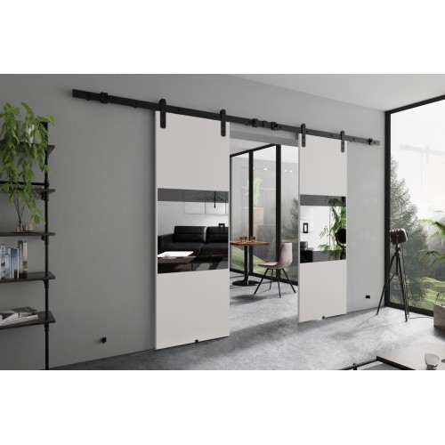 Dubultās bīdāmās durvis ar spoguli MIA DUO Loft R, balts Dubultās bīdāmās durvis ar spoguli MIA DUO Loft R, balts